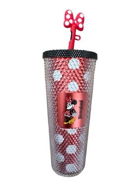 STARBUCKS 2024 Disney Disneyland Minnie Mouse Polka Dots Red & White Tumbler-NEW
